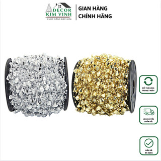 Cuộn dây chuỗi hình thoi dc02 phụ kiện trang trí noel giáng sinh phụ kiện handmade