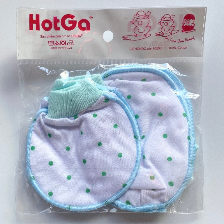Bao Tay Sơ Sinh Bo, Bao Chân Bo, Cho Bé Trai, Bé Gái, Vải Cotton_Chấm bi