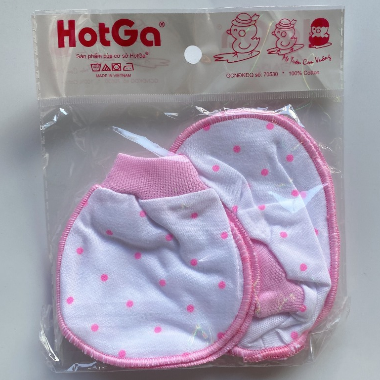 Bao Tay Sơ Sinh Bo, Bao Chân Bo, Cho Bé Trai, Bé Gái, Vải Cotton_Chấm bi