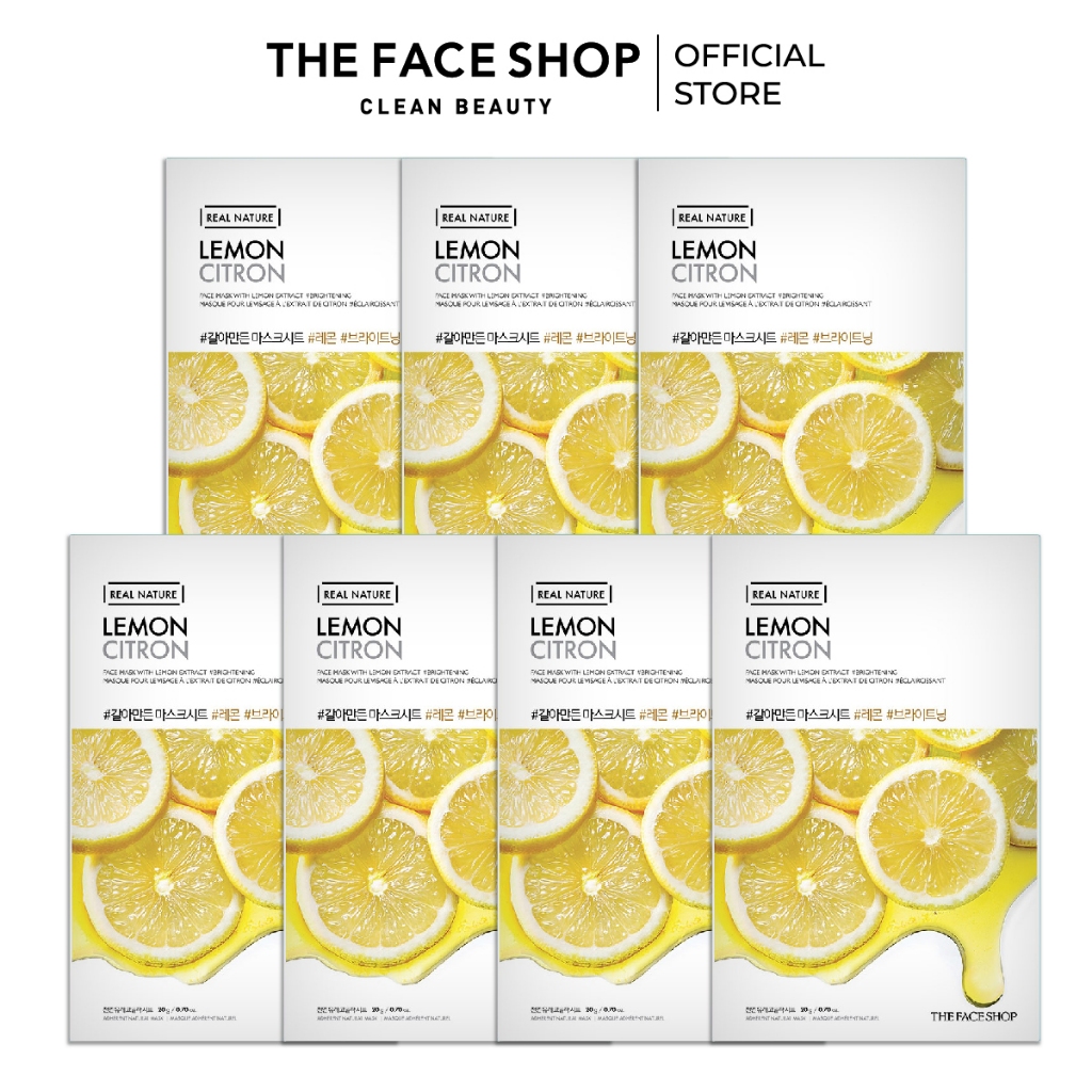 Combo 7 Mặt Nạ Làm Sáng Da THE FACE SHOP Real Nature Lemon Face Mask 20g