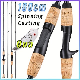 Cần câu cá sợi carbon 2 đoạn 1.8m，tay cầm bằng gỗ,cực câu cá carbon siêu nhẹ cần câu quay đúc cần câu，thiết bị câu cá