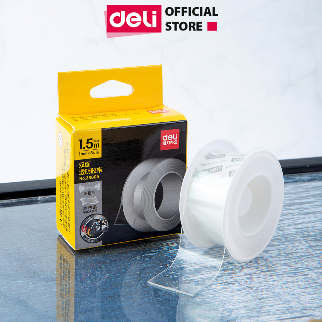 Băng Keo, Băng Dính Hai Mặt Trong Suốt Deli Băng Keo Siêu Dính Chống Nước, Nhiều Kích Cỡ - Thiết Bị Hỗ Trợ