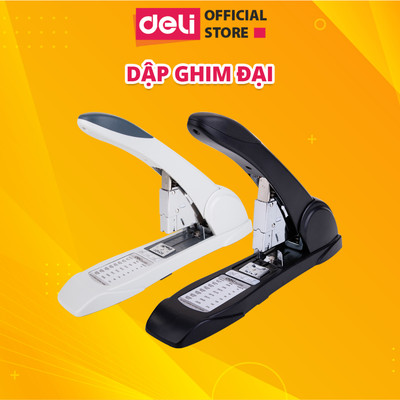 Dập Ghim Đại Deli Cỡ Lớn - Dập Tối Đa 80 & 210 Trang, Chất Liệu Kim Loại Chắc Chắn, Nấc Đo Tiện Dụng