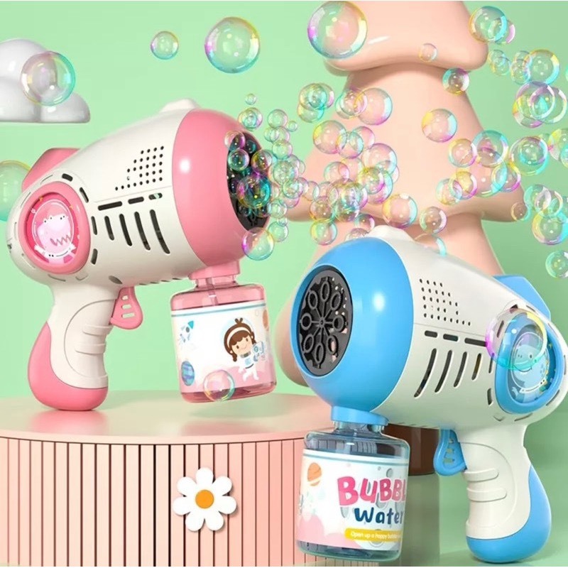 Đồ chơi bắn bong bóng đèn Led thế hệ mới nhựa ABS an toàn, đồ chơi máy bắn bong bóng xà phòng nhựa giải trí cho bé