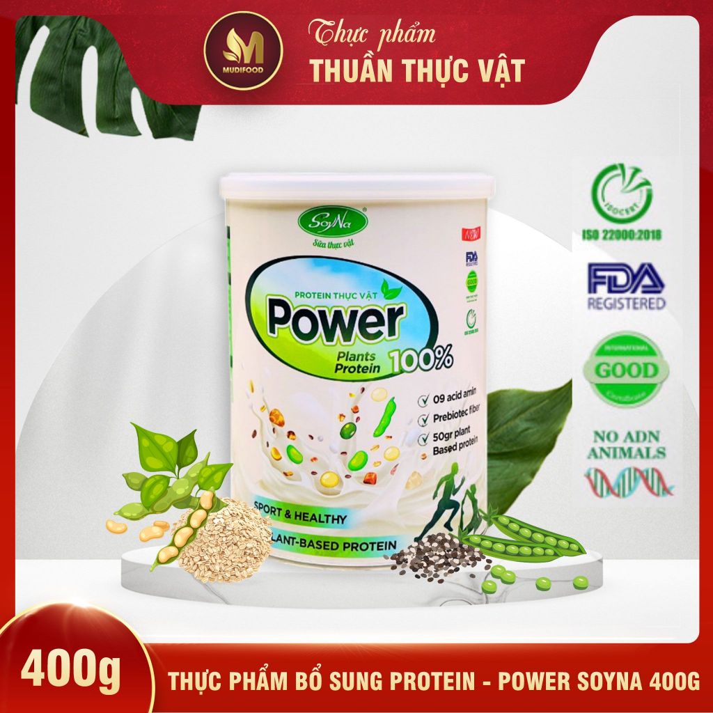 Thực Phẩm Bổ Sung Protein Power Soyna - Dinh Dưỡng Cho Người Tập Gym, Thể Thao, Ăn Chay, Hàm Lượng Đạm Thực Vật Cao
