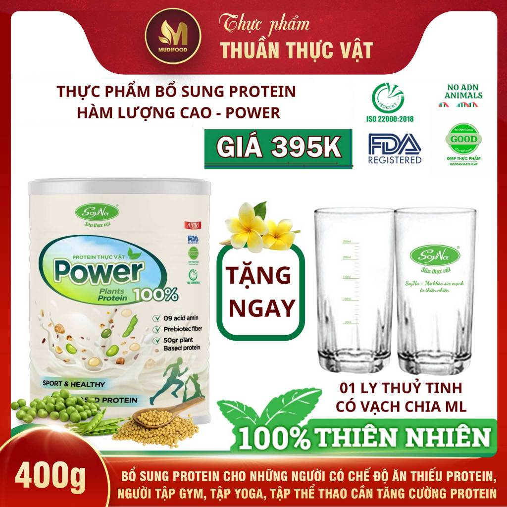 Thực Phẩm Bổ Sung Protein Power Soyna - Dinh Dưỡng Cho Người Tập Gym, Thể Thao, Ăn Chay, Hàm Lượng Đạm Thực Vật Cao