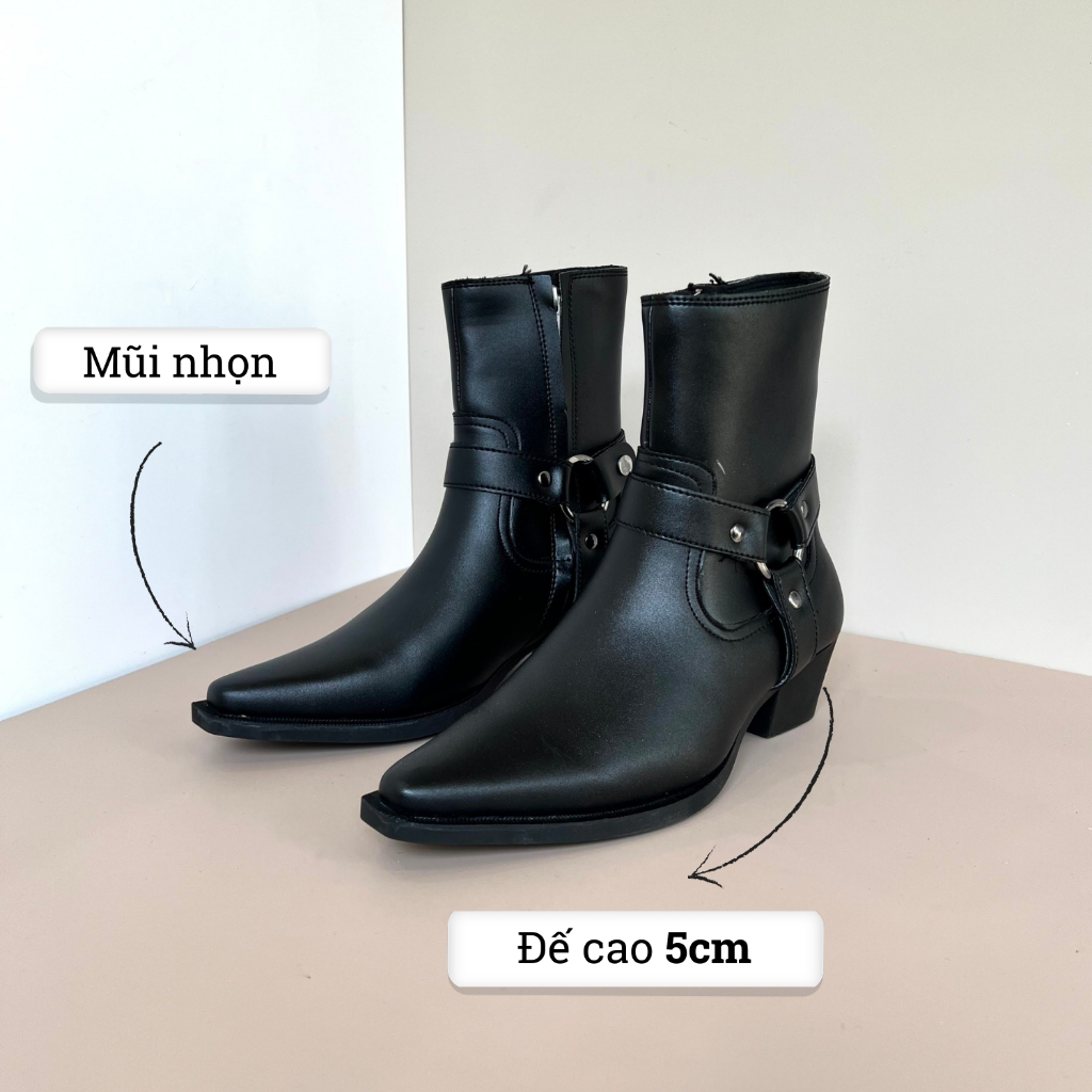 Harness Boots Mũi Nhọn 5cm