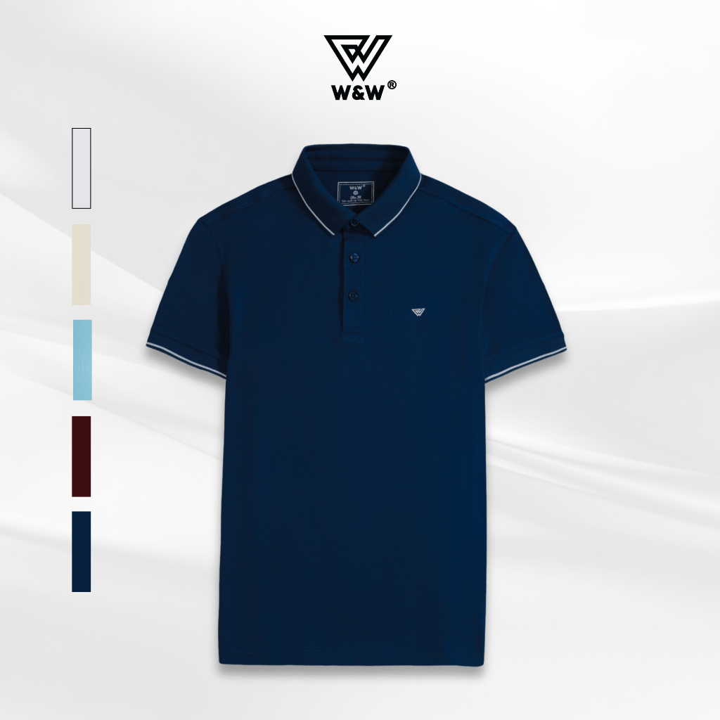 Áo polo nam W&W chất liệu CVC mềm mịn thoáng mát form dáng slim fit tôn dáng WPO101S