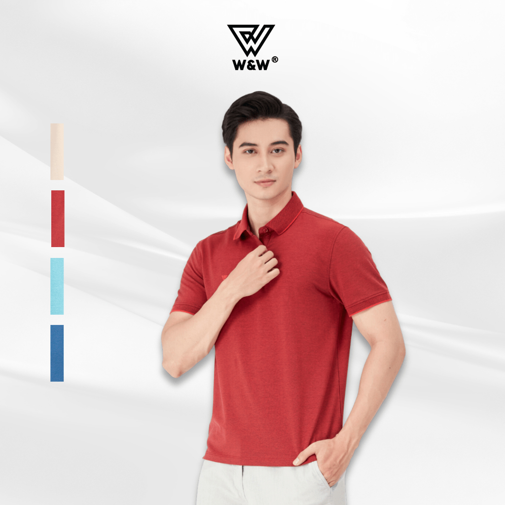 Áo Polo Nam W&W Vải CVC Cao Cấp Bền Màu, Thấm Hút Mồ Hôi Tốt WPO105R