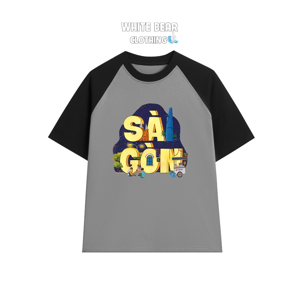 Áo thun Sài Gòn WHITE BEAR CLOTHING cotton 100% vải dày