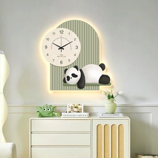 Tranh Đồng Hồ Đèn Led Panda Tráng Gương Trang trí Phòng Khách/ Phòng Ngủ/ Cửa hàng /Spa/ Shop Thời Trang/Tặng Quà