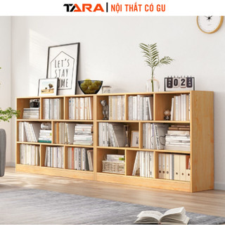 Kệ sách, kệ giá gỗ chia ngăn đa năng, để sàn trang trí phòng khách - GK217