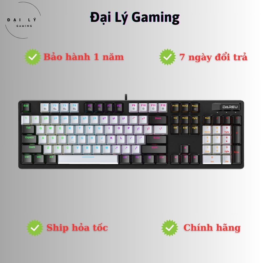 Bàn phím quang cơ Gaming DAREU EK810X - MULTI LED 7 MÀU - Chống Nước - Keycap ABS Siêu Bền .