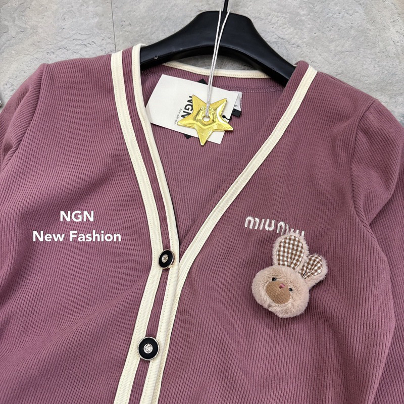 Sét áo len miu.miu thỏ bông + chân váy