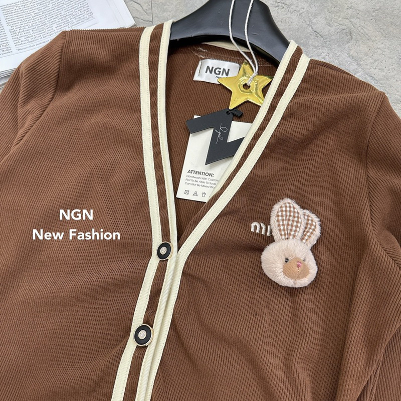 Sét áo len miu.miu thỏ bông + chân váy