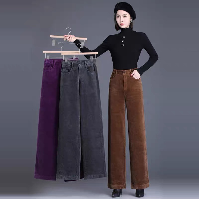 Quần nhung nữ cao cấp ống suông sang trọng đủ 4 màu big size đến 75kg-XMHH-mã 89C