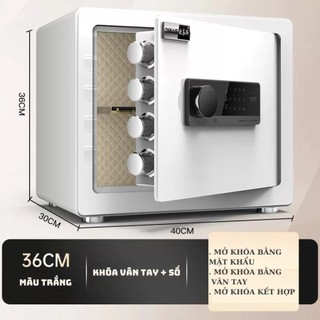 Két sắt điện tử đựng tiền thông minh chống cháy, két sắt mini khóa vân tay + khóa số bảo mật cao