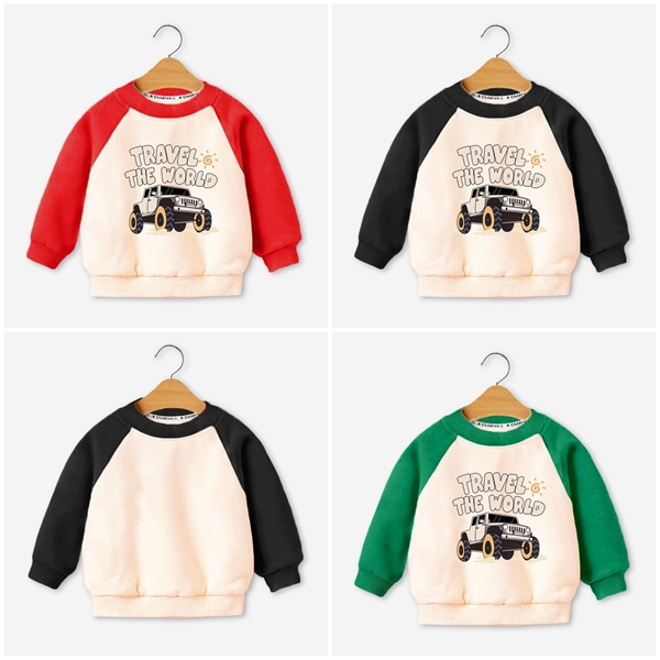 ÁO NI DA CÁ HÌNH OTO, GẤU CHO BÉ TRAI BÉ GÁI