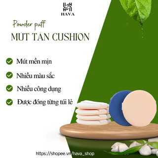 Lẻ 1 miếng mút mềm mịn - mút tròn tán cushion, kem nền, phấn nước - Mút tròn trang điểm HAVA SHOP