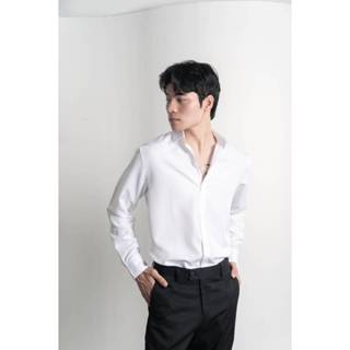 Áo sơ mi nam công sở KAPO tay dài màu Trắng chất vải Modal mềm thoáng mát mặc đi làm, đi học, đi chơi