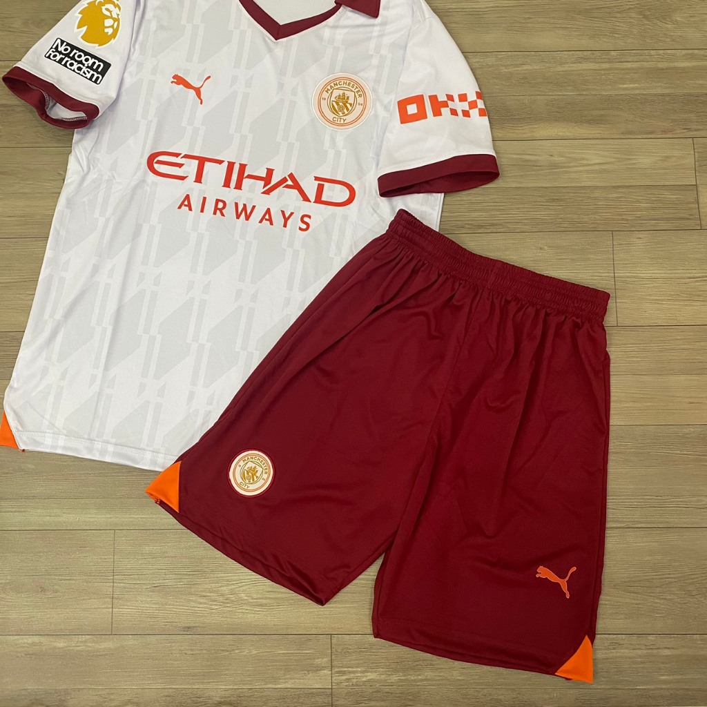 Bộ quần áo bóng đá Man City trắng  sân khách 2024-FLG Norrom mới