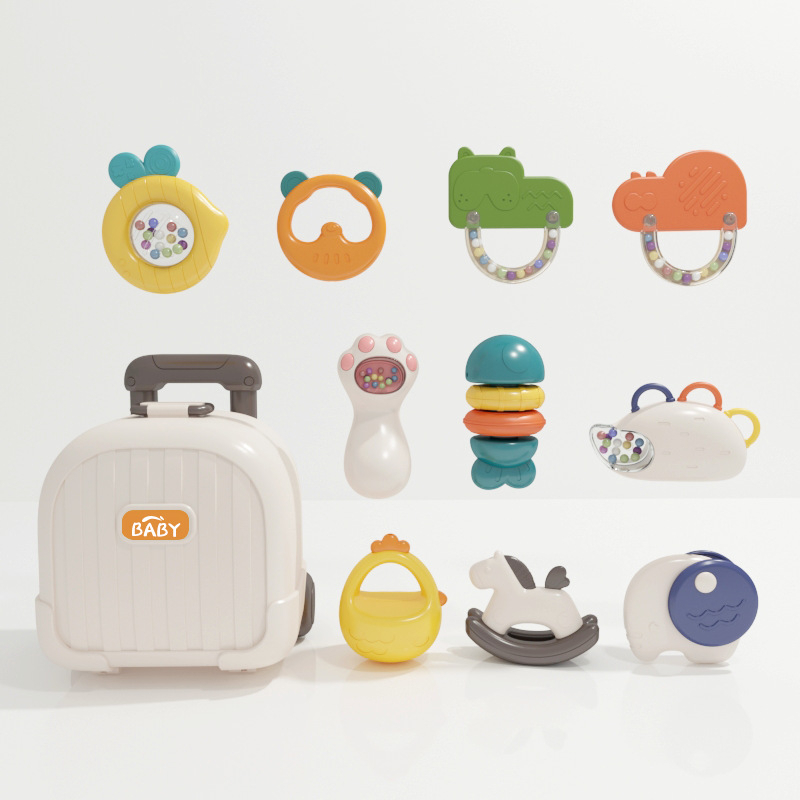 Bộ xúc xắc gặm nướu Chunky  hình vali đa năng cao cấp cho bé Lunakidsbaby