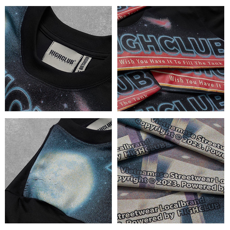 Áo Thun GAS STATION Tay Lỡ Unisex Nam/Nữ Cổ Tròn - HIGHCLUB Brand Chính Hãng