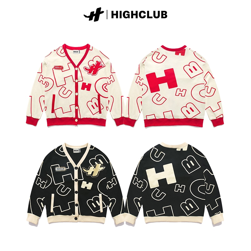 Áo khoác HIGHCLUB Fullprint Cardigan UNISEX Black/Tan, Cream White/pink - HIGHCLUB Brand Chính Hãng