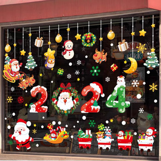 [Nhiều mẫu] Decal Noel 2024 dán kính hít tĩnh điện (không keo)