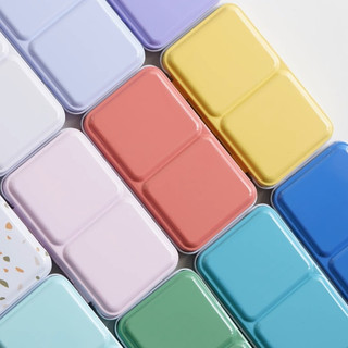 Hộp kim loại rỗng metal box đựng màu kèm khay đựng 24 ô 2.5ml