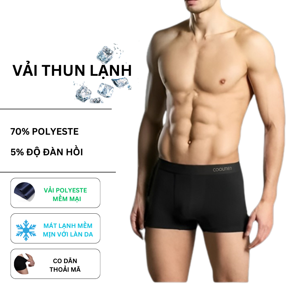 Quần sịp nam thun lạnh, Quần lót nam, dáng Trunk, kháng khuẩn mặc co dãn thoải mãi  coolmen Việt Nam