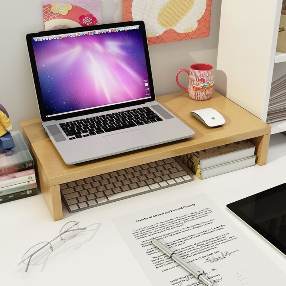 Kệ gỗ MDF kê laptop, máy tính 24cm decor bàn học, bàn làm việc văn phòng Home Decor Store
