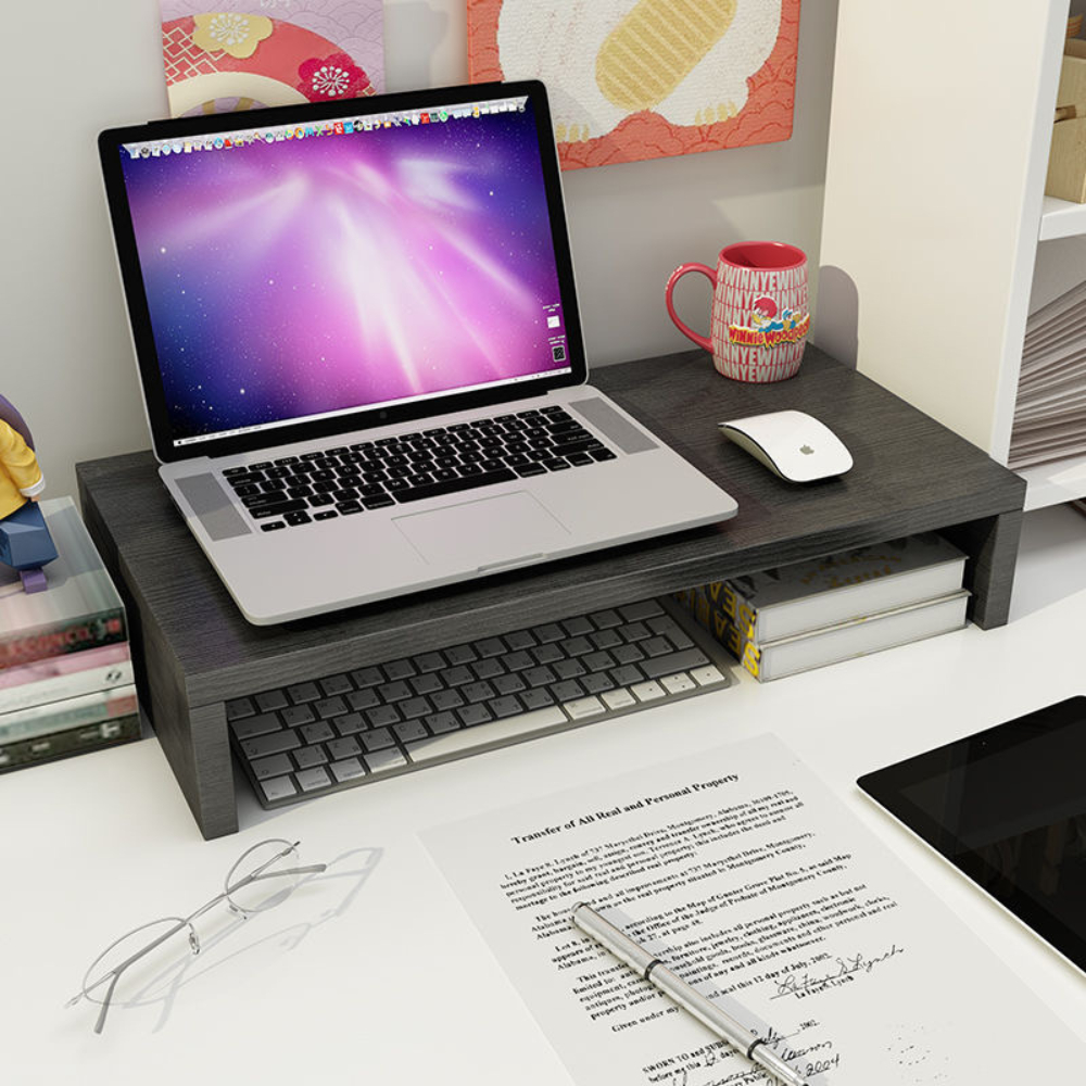 Kệ gỗ MDF kê laptop, máy tính 24cm decor bàn học, bàn làm việc văn phòng Home Decor Store