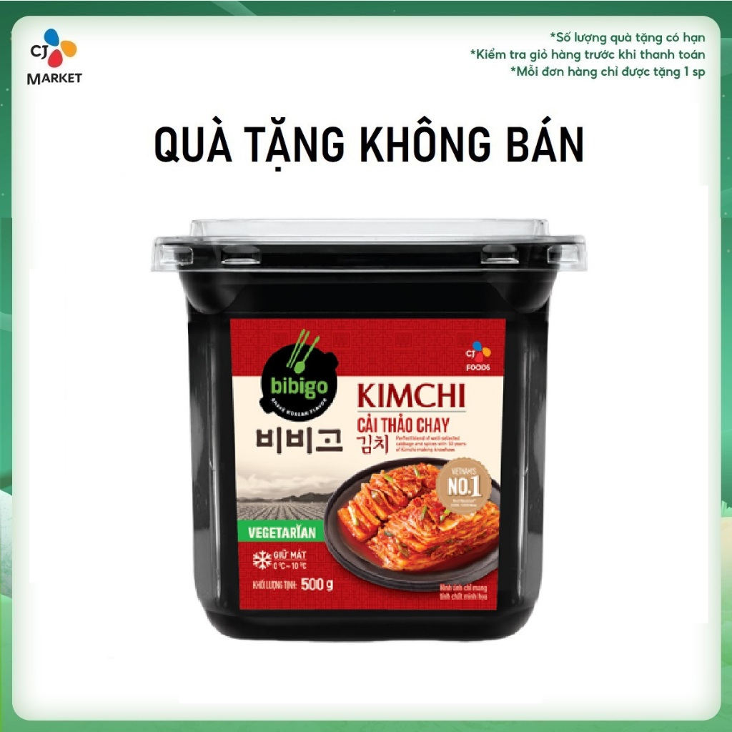 Kim chi Hàn Quốc Bibigo cải thảo Chay - Hộp 500g