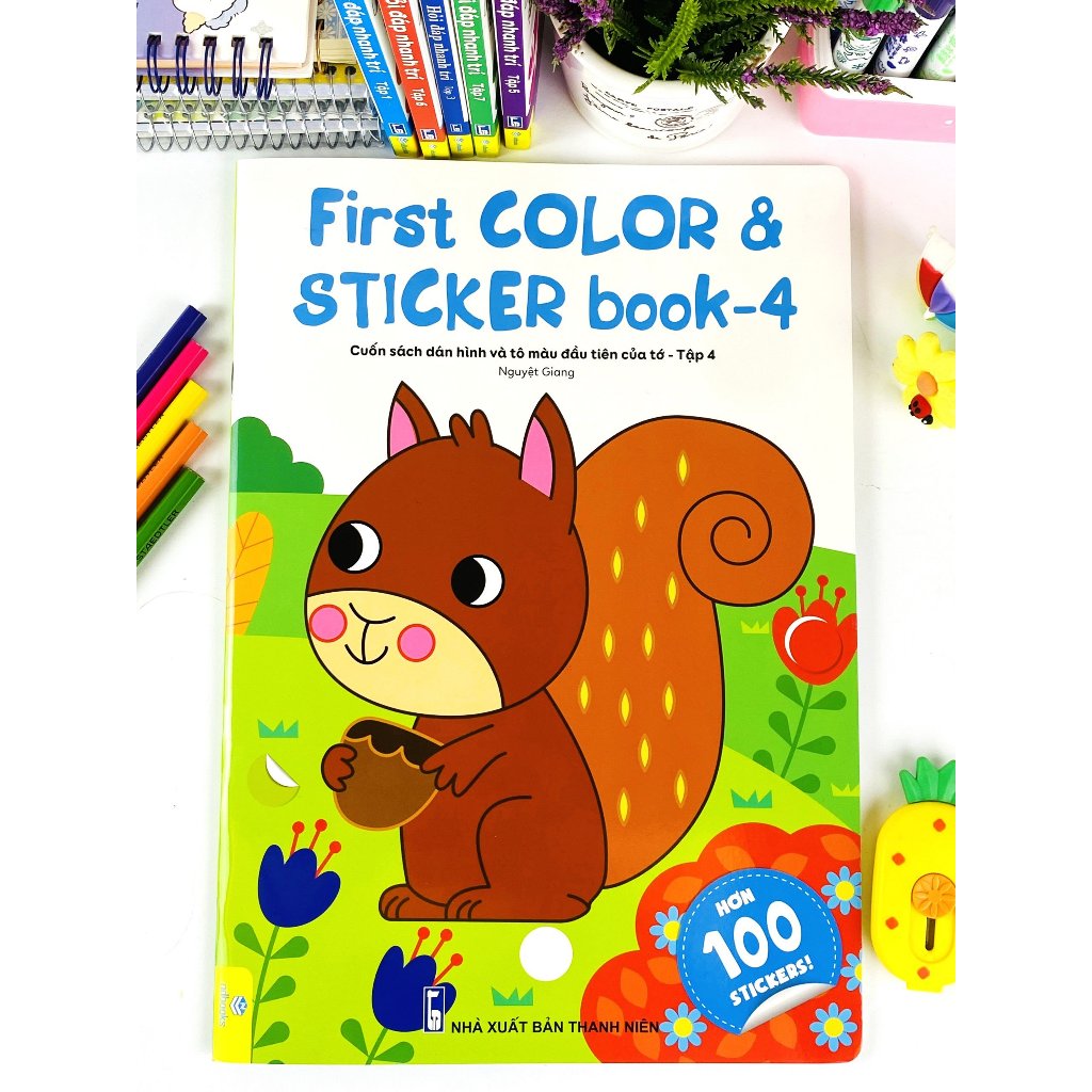 Sách - Bộ 4 cuốn First Color & Sticker Book - Cuốn Sách Dán Hình Và Tô Màu Đầu Tiên Của Tớ - ndbooks
