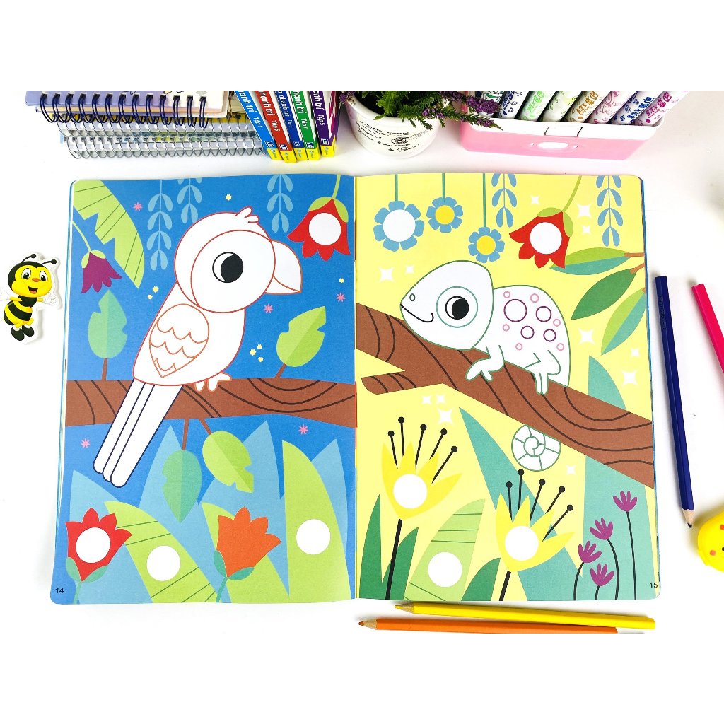 Sách - Bộ 4 cuốn First Color & Sticker Book - Cuốn Sách Dán Hình Và Tô Màu Đầu Tiên Của Tớ - ndbooks