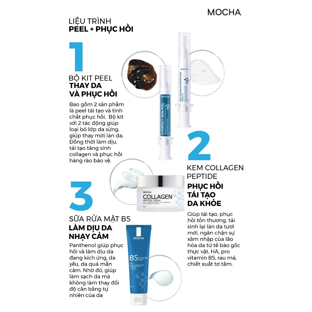 Retinol Mix Peel Mocha Peel da siêu vi tảo 10ml x 2