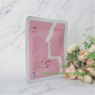 Mặt Nạ da sinh học Coko Yose UV Plus sáng mịn da - miếng nạ màu hồng