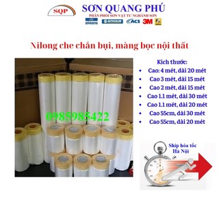 Màng bọc nilon che bụi, bạt phủ nilong có băng keo phủ đồ đạc bảo vệ nội thất,che sơn, bọc hàng, bạt phủ SONQUANGPHU8856