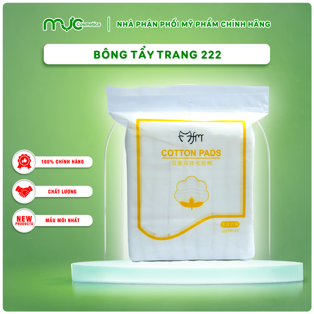 Bông tẩy trang 3 lớp Cotton Pads túi 222 miếng CPM1