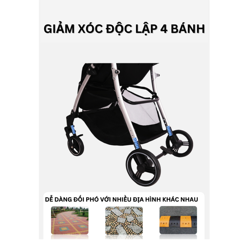 Xe đẩy cho bé COCOBEE cao cấp có thể gấp gọn, thoáng mát cho bé - Bảo hành 24 tháng