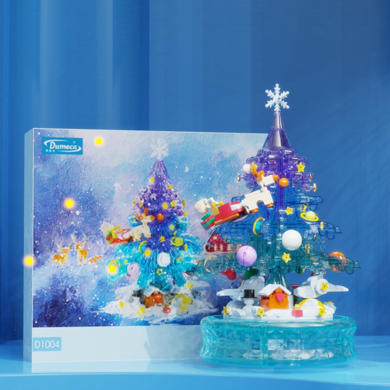 Đồ Chơi Lắp Ráp Kiểu LEGO Noel Hộp Nhạc Cây Thông Pha Lê Chirstmas Tree Có Nhạc Và Đèn D1003-D1004 Với 500+ PCS