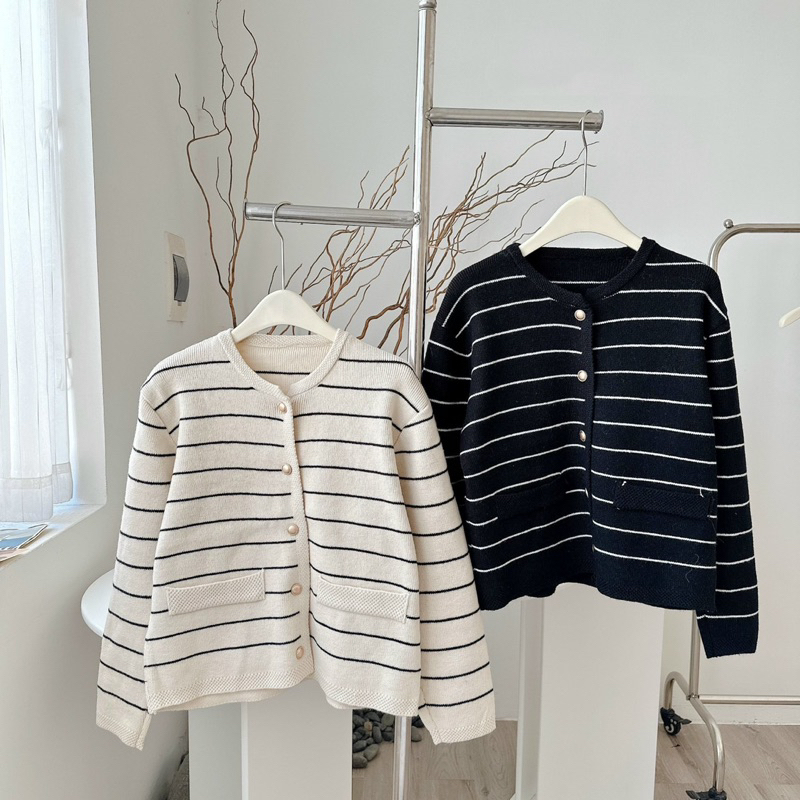 Áo cardigan kẻ lông thỏ 3 màu freesize - 23september
