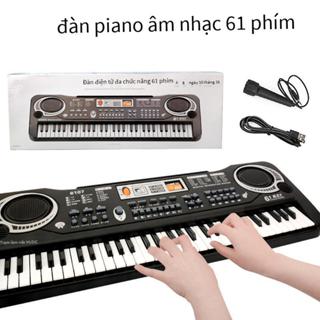 Đồ Chơi Âm nhạc, Đàn Piano organ điện tử Keyboard 61 Phím Kèm Mic kèm Sạc cho Bé