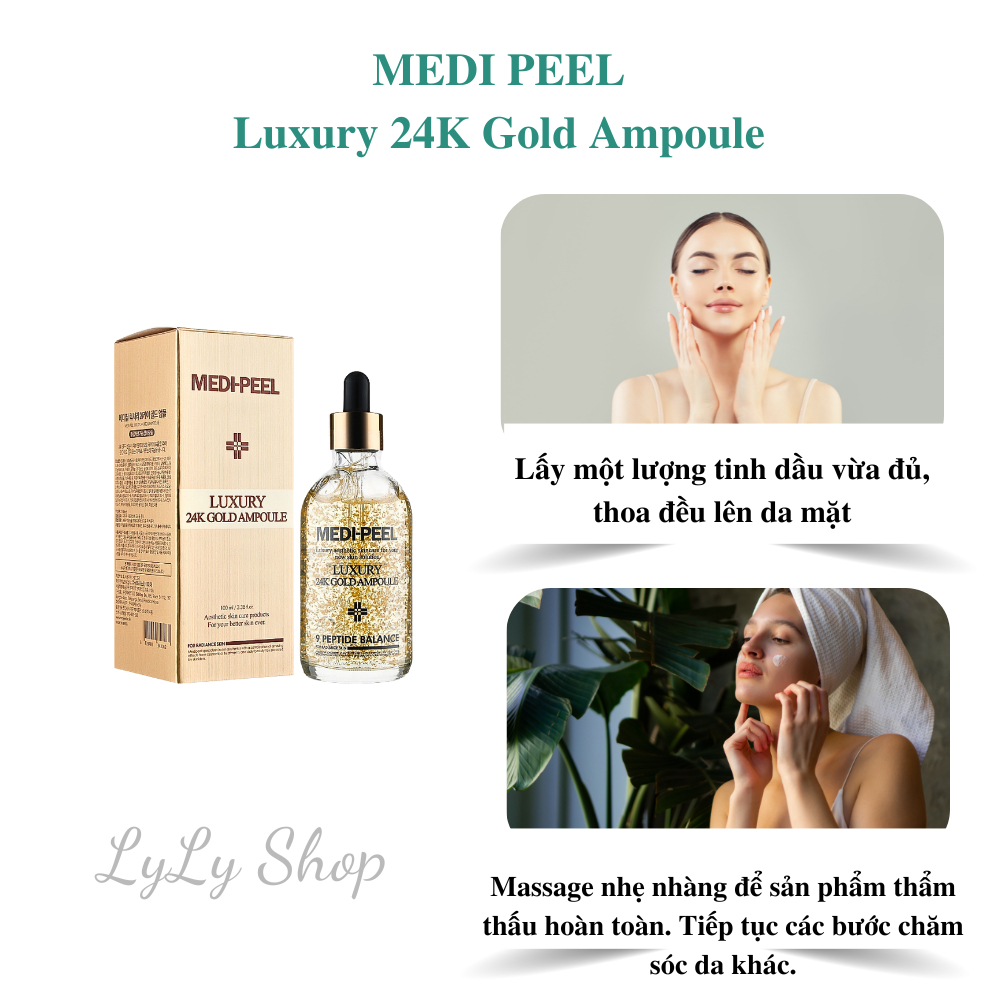Tinh chất vàng 24Gold Ampoule, Medi Peel Luxury dưỡng da mịn màng căng bóng ngăn ngừa lão hoá da lylyshop-200ml