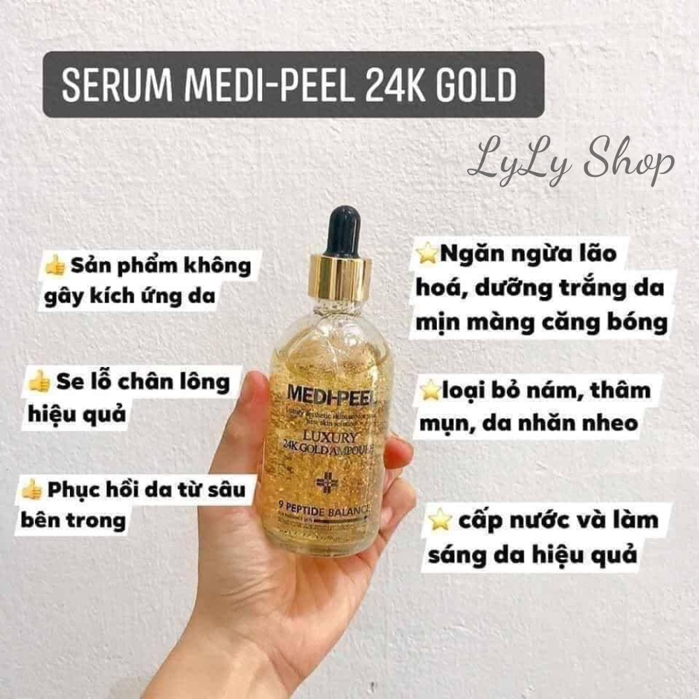 Tinh chất vàng 24Gold Ampoule, Medi Peel Luxury dưỡng da mịn màng căng bóng ngăn ngừa lão hoá da lylyshop-200ml