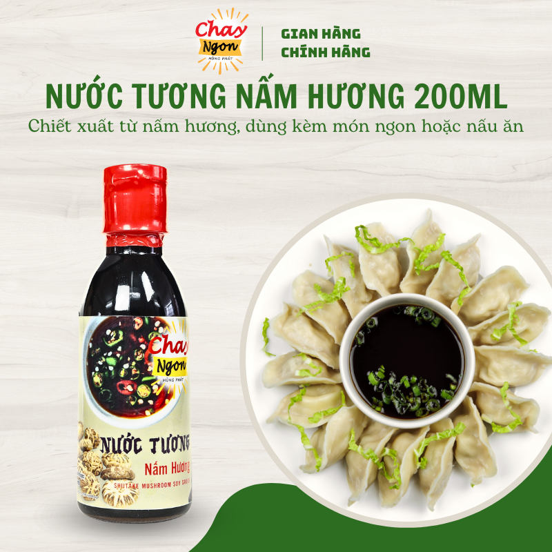 Nước Tương Nấm Hương Chay Ngon Chai 200ml
