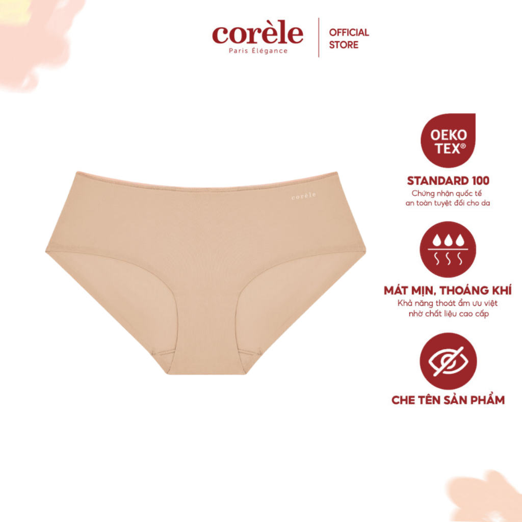 Quần lót nữ Corèle lưng vừa, thun lạnh su đúc, không đường may chuẩn an toàn quốc tế OEKO-TEX từ Corèle Pháp - 02137A