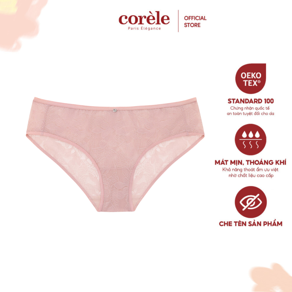Quần lót ren Corèle lưng vừa, chuẩn an toàn quốc tế OEKO-TEX từ Corèle Pháp– 02141A