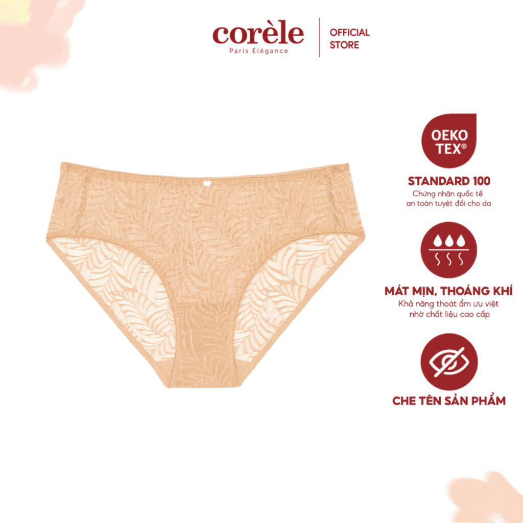 Quần lót ren nữ Corèle JUST ESSENTIAL gợi cảm, lưng vừa, chuẩn an toàn quốc tế OEKO-TEX từ Corèle Pháp - 02141B